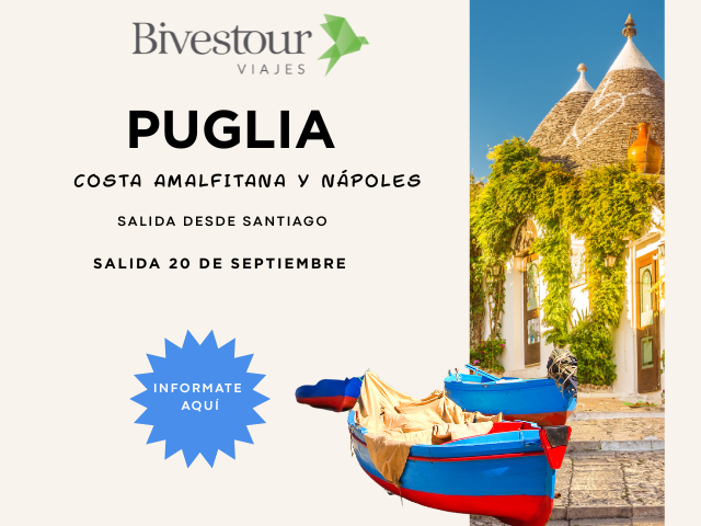 puglia desde santiago bivestour verano 2026